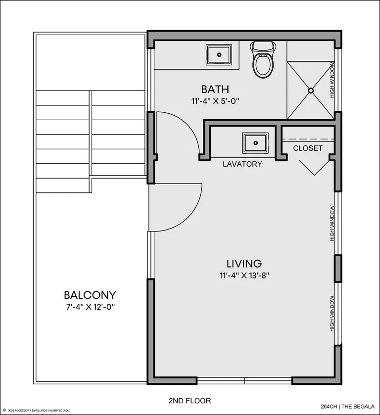 The Begala floorplan, unit above